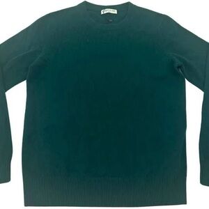 LYDIA VINE 100% pure cashmere crew neck sweater dark Green size L NWT P2P 21”